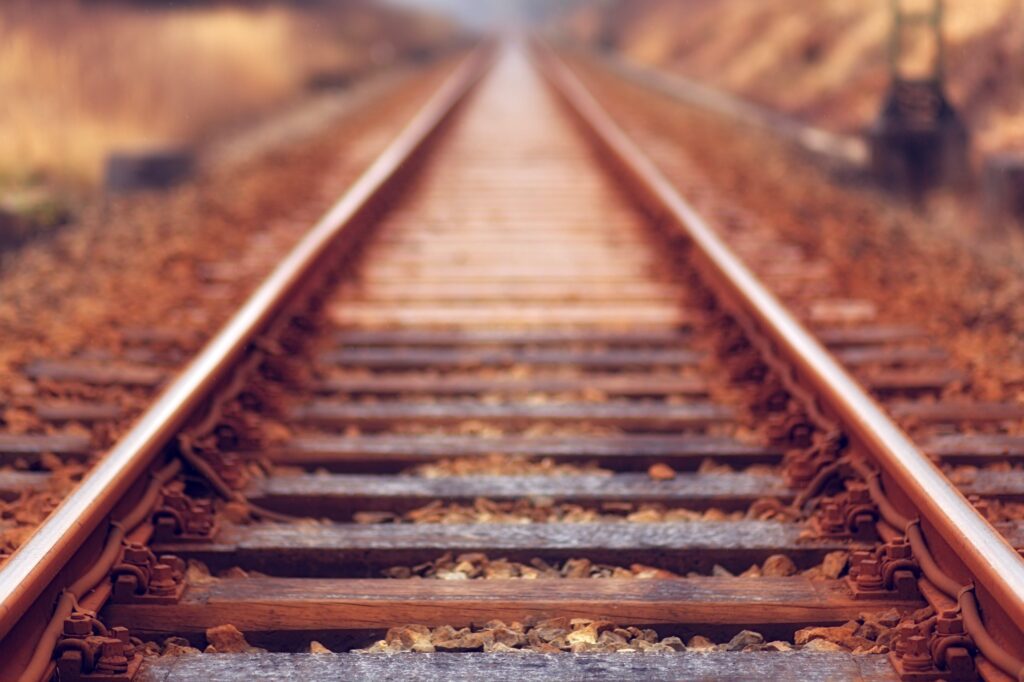 ground view of train tracks